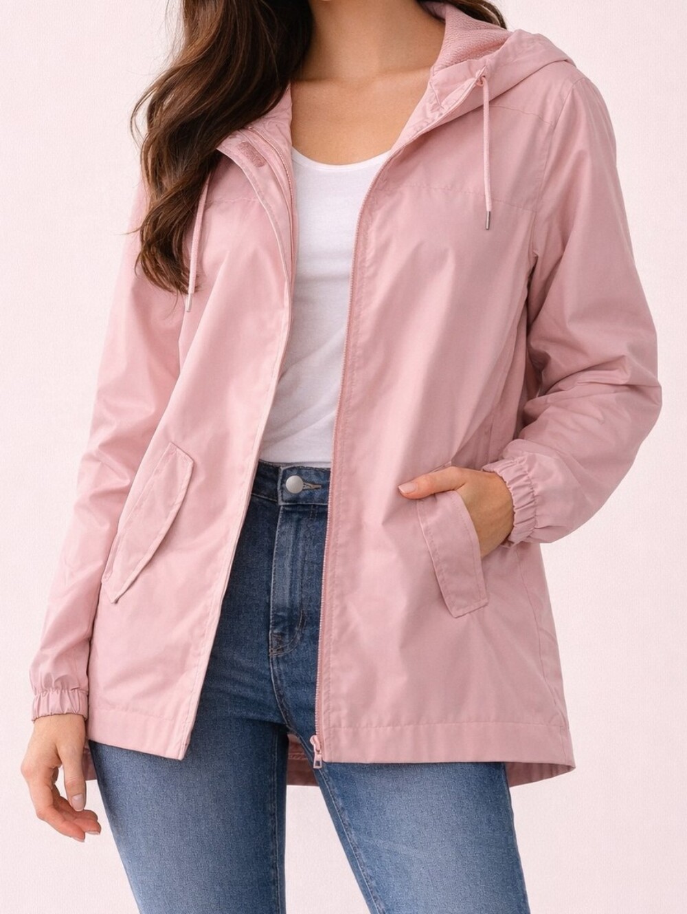 Weatherproof Dusty Rose Hooded Utility Jacket for Women